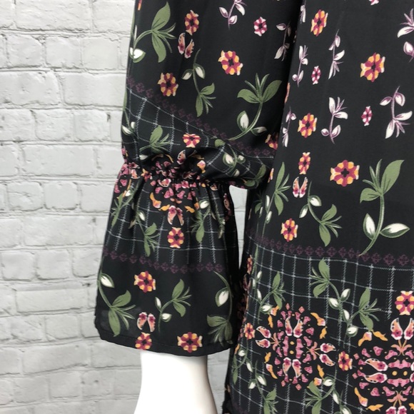 1X 2X 3X Style & Co Black Floral L/S Boho Top Plus - Picture 6 of 6